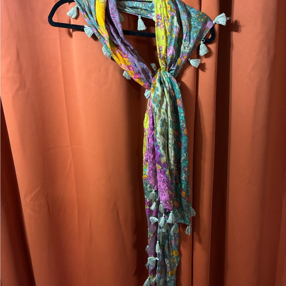 Multicolor Tassel Scarf